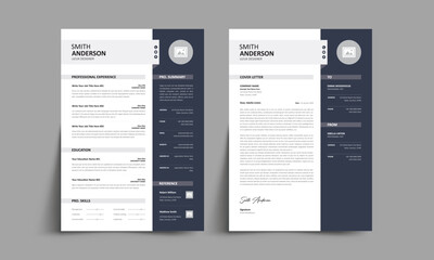 Minimalist Resume and Cover Letter Template | Clean Modern CV Design for Professionals
