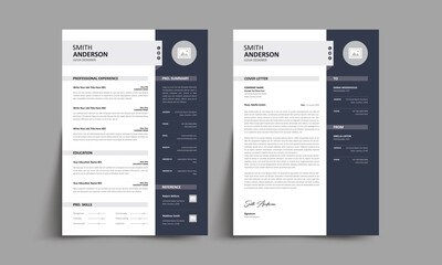 Minimalist Resume and Cover Letter Template | Clean Modern CV Design for Professionals