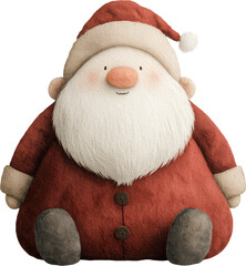Santa Claus Illustration: A whimsical illustration of Santa Claus, depicting a cheerful and jolly figure, with a rosy nose and a big white beard.