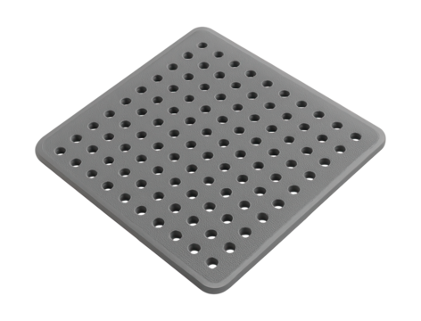 A large square non-slip mat with drainage holes, perfect for a spacious luxury shower.