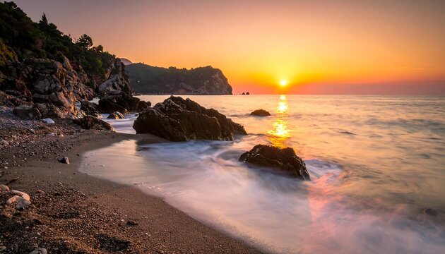 Sunrise over a tranquil beach (1)
