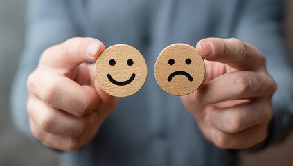 Boost your emotional intelligence with this visual of happy and sad expressions, perfect for marketing, wellness blogs, and educational materials