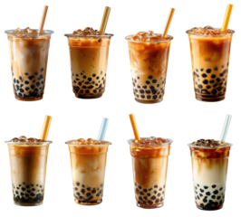 Refreshing Bubble Milk Tea assortment, a modern digital-friendly indulgence perfect for new year celebrations, joyful greetings, or a sweet anytime treat