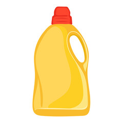 Yellow Laundry Detergent Bottle Illustration Isolated on White Background