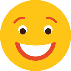 Fototapeta premium Happy smiling face emoji icon with bright colors
