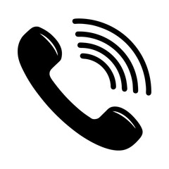 Phone Icon with Signal Waves — Minimalist Call Symbol.
