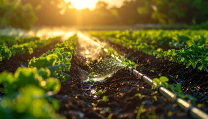 Sunset watering of leafy greens