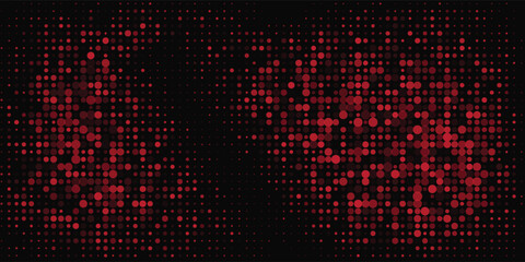 Red Dot Wave Background. Technology Banner. Vector Illustration. Abstract Business Wallpaper