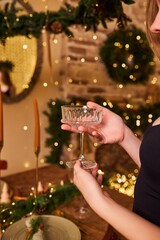 A beautiful girl in a Christmas or New Year's interior