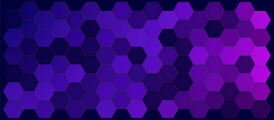 Blue and purple hexagon design pattern with abstract technology background
