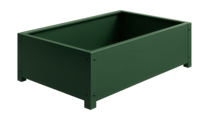 Durable powder-coated steel flower bed, ideal for resilient urban gardening.