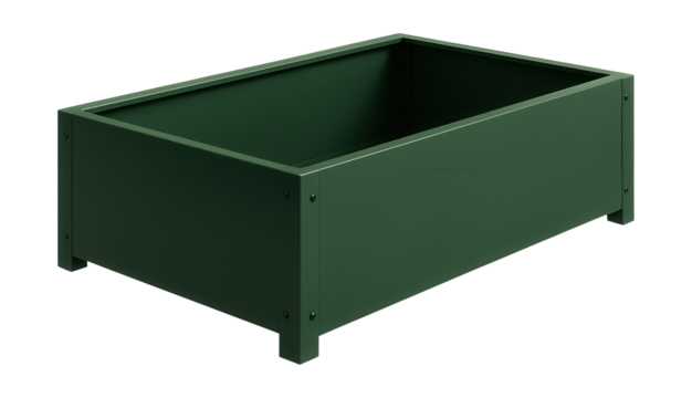 Durable powder-coated steel flower bed, ideal for resilient urban gardening.