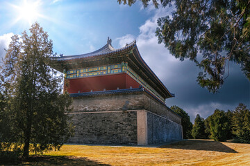 Obraz premium View of the Temple of Heaven traditional Chinese buildings