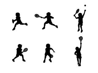  テニス男子シルエットイラスト