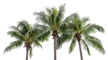 bark. Tropical coconut trees with distinct textures, isolated for a crisp botanical focus. gardening catalogs, home-decor guides, designed for home decor and floral branding, used by clinicians.