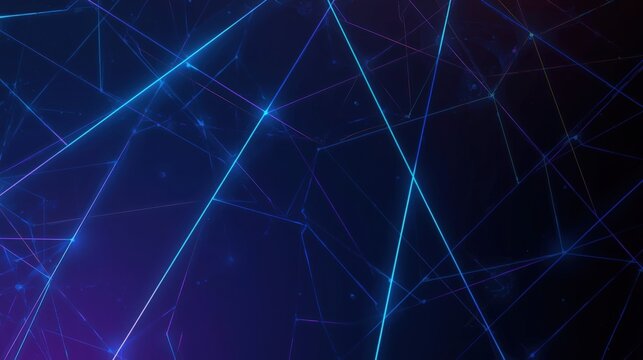 Abstract blue network with glowing lines and dark background