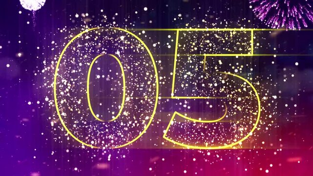 New Year Countdown 10 to 0 Fireworks Reveal Happy New Year