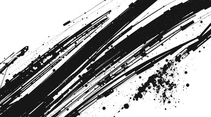 Abstract black ink splatter brush stroke for design element