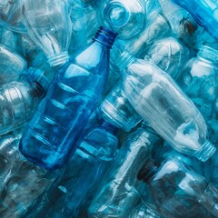 Fresh Blue Liquid Bottles Isolated on White Background for Clean Drinking Concept