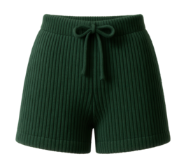 Knit shorts in a solid color with ribbed texture and adjustable drawstring.