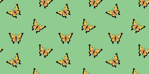 vector illustration seamless butterfly pattern  for kids and decor