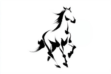 筆画の馬のイラスト