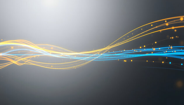 Futuristic blue vector wave pattern background with abstract light curves and motion lines