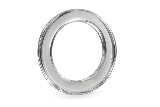 Letter o forming a metallic and clear typography symbol - Powered by Adobe