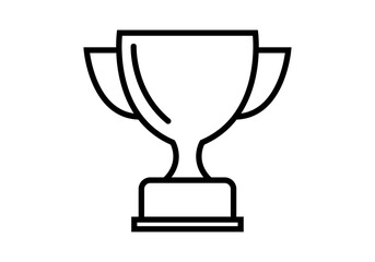 Icono negro de copa de premio en fondo blanco