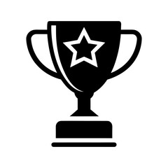Goal Achievement Icon — Clean Trophy Vector on White Background.