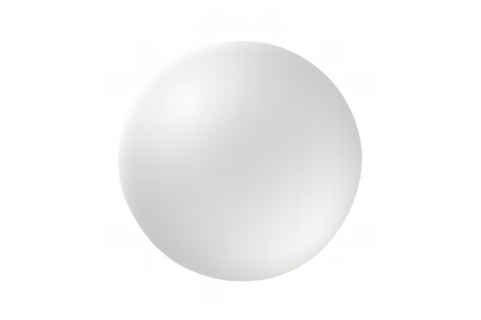 White 3d sphere orb shape with transparent background