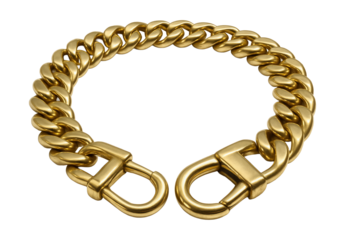 Chunky curb chain necklace featuring large clasps.