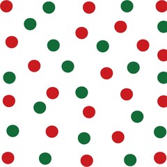 seamless polka dots background. Christmas simple red white green seamless pattern.  