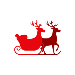 Two reindeer pulling a christmas sleigh ride