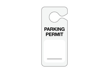 Parking Permit Car Mirror Hanger Template. Customizable Template for Vehicles, Reserved Parking, Event Passes, and Access Control. Perfect for Offices, Apartments, Hotels, and Businesses
