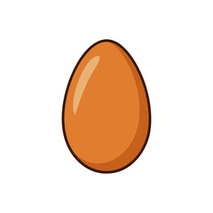Illustration of a single brown chicken egg