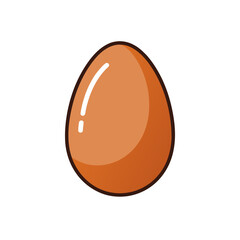 Illustration of a single brown chicken egg