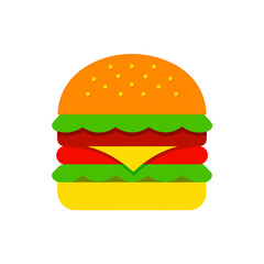 Illustration of a colorful cartoon burger