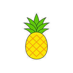 Illustration of a simple yellow pineapple
