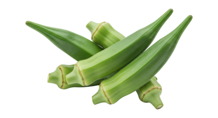 立体的なオクラ（PNG・透過・素材）