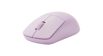 無線マウス・ラベンダー（PNG・透過・素材）