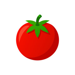 Illustration of a single ripe red tomato