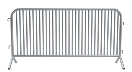 Metal crowd control barrier isolated on transparent background