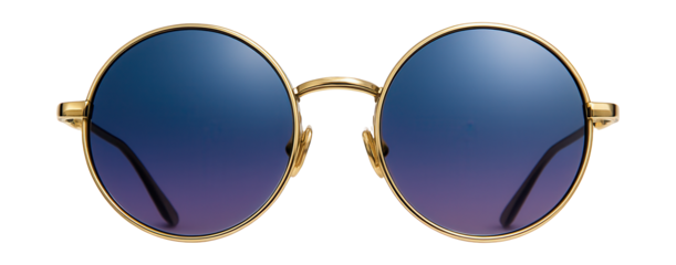 Round mirrored sunglasses featuring gold-tone metal frames.