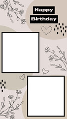 Minimalist frame Happy Birthday