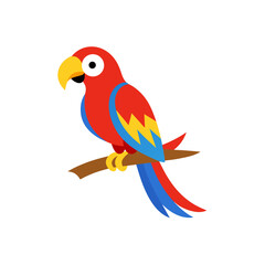 Colorful parrot perched on a brown branch