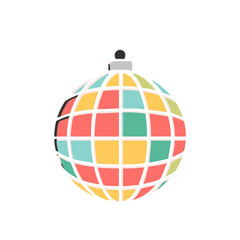 Colorful christmas ornament with grid design on transparent background