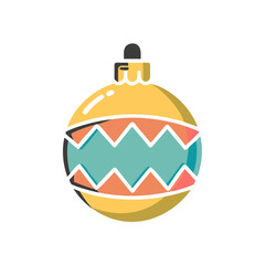 Ornate christmas bauble with zigzag design on transparent background