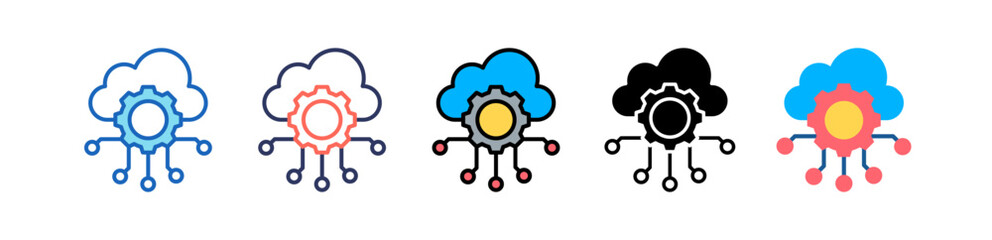 Cloud Services multistyle icon