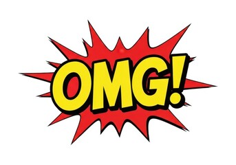 Fototapeta premium Omg exclamation bubble comic pop art expression isolated on white background